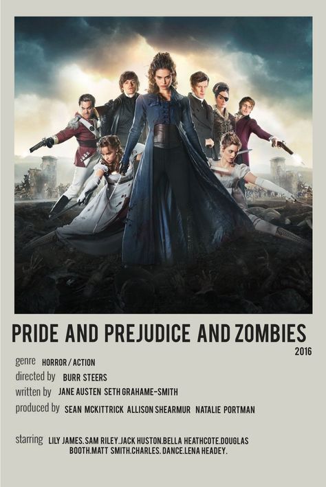 minimalist polaroid movie posters Zombie Movies List, Movies Minimalist, Zombie Movie, Pride And Prejudice And Zombies, Kdrama Anime, Zombie Movies, See Movie, Minimalist Posters, Lily James