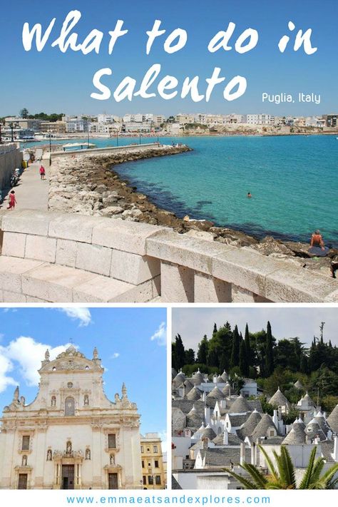 What to do in the Salento Region of Puglia, Italy by Emma Eats & Explores Europe Clothes, Cheap Outfits, Outfits Europe, Travel Europe Cheap, Summer Europe, Europe Outfits, Backpacking Europe, Italy Travel Tips, Puglia Italy