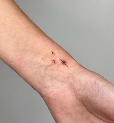 JEN | MELBOURNE FINE LINE TATTOOS on Instagram: "Tiny tattoos ✨" Fine Line Remembrance Tattoos, Wrist Fine Line Tattoo, Fine Line 11:11 Tattoo, Fine Line Tattoo Stars, Fine Line Tattoo Ideas Stars, Matching Fine Line Tattoos, Fine Line Minimalist Tattoo, Fine Line Star Tattoos For Women, Little Star Tattoo