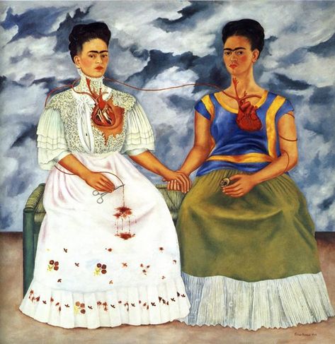 The Two Fridas, Two Fridas, Frida Kahlo Paintings, Kahlo Paintings, Karen Blixen, Art Baroque, Frida And Diego, Mexican Wall Art, Frida Art