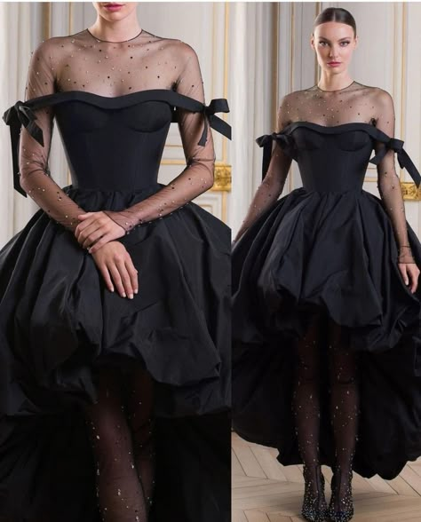 Female Billionaire, Black Swan Dress, Black Tie Wedding Attire, Castle Core, Award Show Dresses, Swan Dress, Red Carpet Premiere, Soiree Dress, Elegant Black Dress