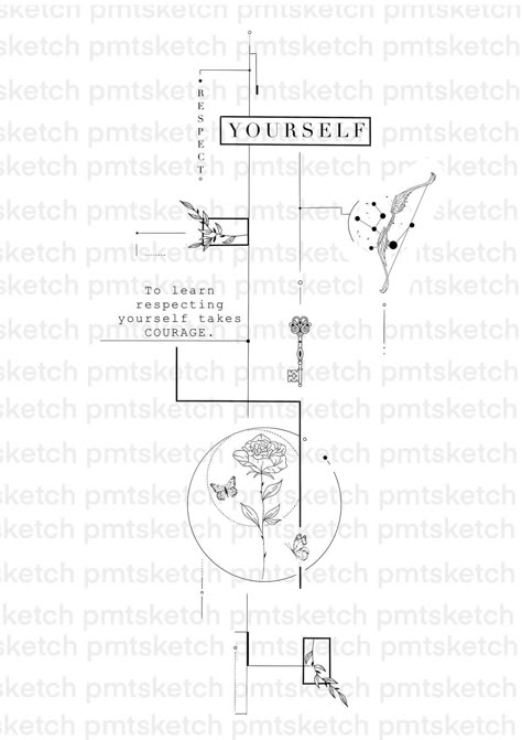 Concept Design Nr. 56 Fine Line Concept Design Tattoo, Fine Line Concept Tattoo, Concept Style Tattoo, Pmtsketch Design Tattoo, Concept Tatoos, Small Concept Tattoo, Concept Tattoo Women, Straight Tattoo Design, Perspective Tattoo Design