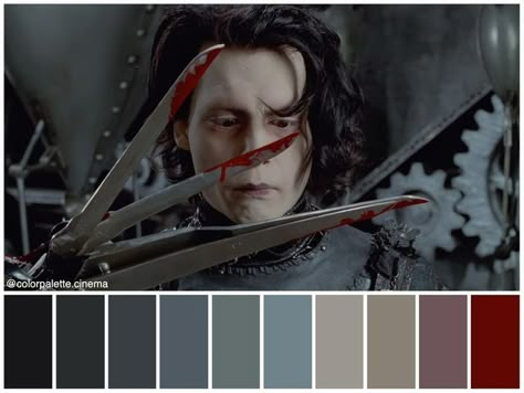 Gothic Color Palette, Directed By Tim Burton, Movie Color Palette, Colleen Atwood, Key Frame, Tim Burton Movie, Paint Color Schemes, Colorful Oil Painting, Instagram Template Design