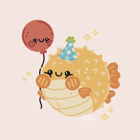 balloon fish ✨ Kawaii Fish, Balloon Fish, Birthday Today, Characters Inspiration Drawing, Fish Illustration, Today Is My Birthday, Cute Fish, It's My Birthday, Water Lily