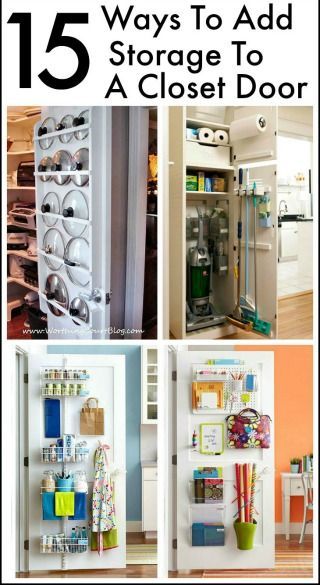 When it comes to organizing and storage in your home, don’t forget about the back of your closet doors!  This hidden gem of a spot is a perfect space for gaining extra storage.  We all have them, so why not put them to good use?     Use the back of a pantry door for Read More Door Organization, Pantry Door Storage, Behind Door Storage, Closet Door Storage, Pantry Door Organizer, Diy Closet Doors, Organization Closet, Add Storage, Door Organizer