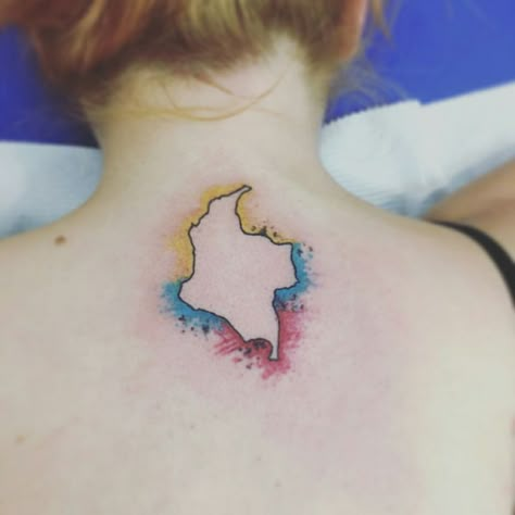 Colombia Map Tattoo, Columbia Tattoo, Colombian Tattoo, Colombia Tattoo, Wu Tang Tattoo, Colombian Flag, Colombia Flag, Usa Tattoo, Self Love Tattoo