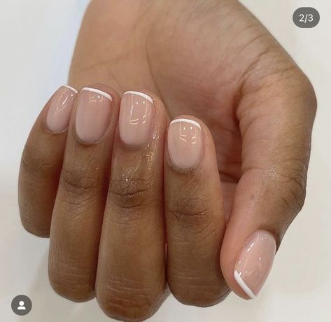 Clear Pink Natural Nails, Natural Nail Designs No Acrylics, Simple Gel Manicure Short Nails, Gel Manicure Black Women, Natural Nail Polish Ideas, Work Nails Short, Short Biab Nail Designs, Clip In Hair Extensions Styles, 22 Inch Hair