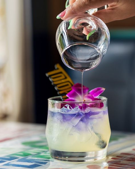 Liquid Assets: Butterfly Margarita Margarita Flight, Squeezed Lemon, Butterfly Pea, Agave Nectar, How To Squeeze Lemons, Lemon Juice, Tequila, Mason Jar, Bourbon