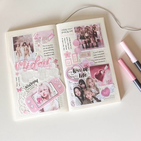 kpop journal • Instagram Missing Song, Journal Idea, Kpop Journal, Bullet Journal Aesthetic, Journal 3, Life Journal, Journal Aesthetic, Bullet Journal Inspo, Kiss Of Life