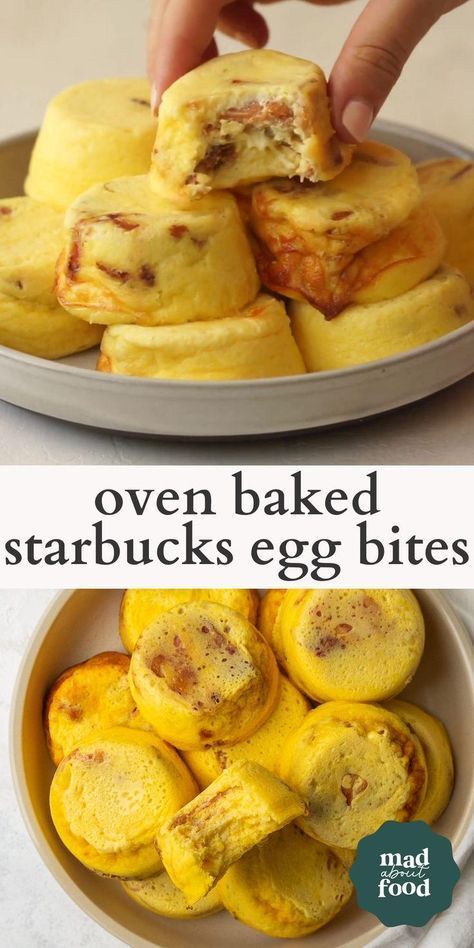 Baked Starbucks Egg Bites, Starbucks Egg Bites Recipe, Starbucks Egg Bites, Resepi Biskut, Egg Bites Recipe, Vegan Muffins, Resep Diet, Steam Bath, Egg Bites