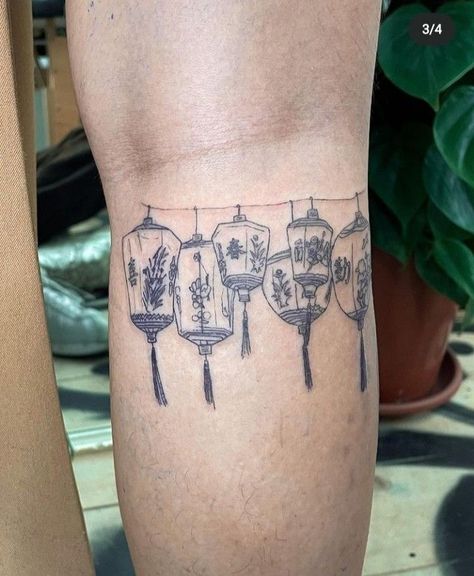 Traditional Vietnamese Tattoo, Vietnamese Tattoo Ideas, Vietnamese Tattoo, Lantern Tattoo, 4 Tattoo, Dream Tattoos, No Rain, Dope Tattoos, Simplistic Tattoos