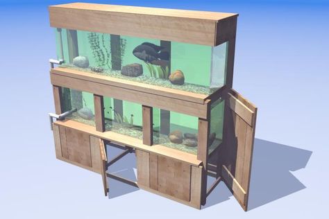 Double Aquarium Stand, Aquarium Stand Ideas, Aquarium Sump, Fish Room, Fish Stand, Aquarium Stands, Fish Tank Stand, Fish Farm, Diy Fish Tank