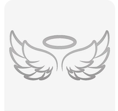 Angel Halos Drawing, Angel Wings Drawing Easy, Angel Wings Easy, Simple Angel Wings, Halo Drawings, Angel Wings Svg, Angel Wings Drawing, Angel Halo, Angel Wings Art