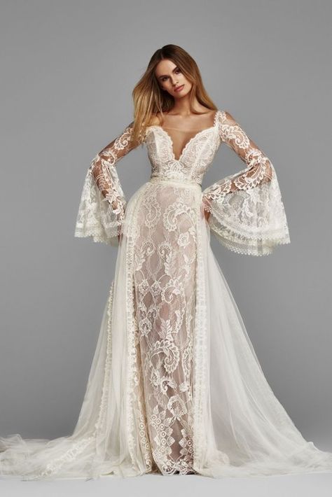 Boho Wedding Dress 2024: 19 Dreamy Ideas Vintage Sleeves, Elegant Long Sleeve Wedding Dresses, Boho Wedding Ceremony, Wedding Dress 2024, Wedding Dresses Cinderella, Wedding Dress Patterns, Beach Wedding Dress Boho, Night Dresses, Dream Wedding Ideas Dresses