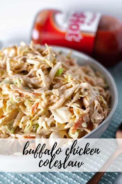 Buffalo Recipes, Chicken Coleslaw, Braised Chicken Recipes, Boiled Chicken Recipes, Buffalo Recipe, Can Chicken Recipes, Chicory Recipe, Coleslaw Salad, Summer Potluck