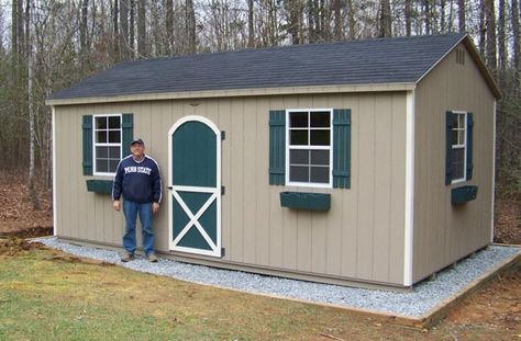 When it comes to setting up the foundation for shed construction, Alan's has several recommendations for customers looking to buy online. Small Shed, Yard Sheds, Wood Shed Plans, Shed Construction, Shed Ideas, Free Shed Plans, Wood Storage Sheds, Shed Base, Steel Sheds