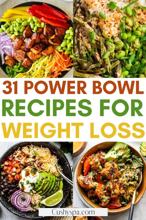 Ready for a lifestyle change? Our power bowls are packed with fresh ingredients, loaded with fiber, and brimming with flavor— delicious lunch ideas you’ll be making on repeat. Let's create meals at home that make your taste buds dance, while helping you lose belly fat and keep it off! Bowl Food Recipes, Homemade Power Bowls, Taco Bell Chicken Power Bowl Recipe, Buffalo Chicken Power Bowl, Protein Poke Bowls, Bibibop Bowls Recipe Copycat, Keto Lunch Bowls, Veggie Bowls Healthy Easy, Recipes To Lose Belly Fat Meals