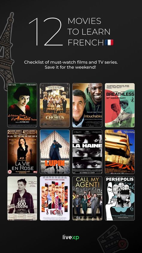 French Series To Watch, French Movies To Learn French, French Films To Watch, French Movies To Watch, Best French Movies, Time In French, French Learning Books, French Series, French Language Basics