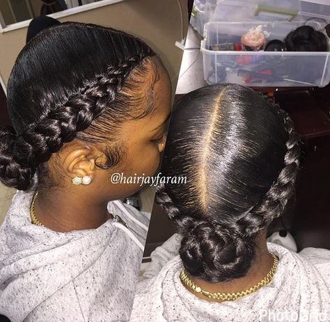 2cornrow Hairstyles, French Braid Bun Black Women, Natural Hair Braids Natural Hair Braid Styles No Weave, 2 Cornrows Natural Hair, Dutch Braid Natural Hair, Classy Black Hairstyles, Bun With Two Braids, 2 Cornrow Braids Natural Hair, Two Cornrow Braids Natural Hair