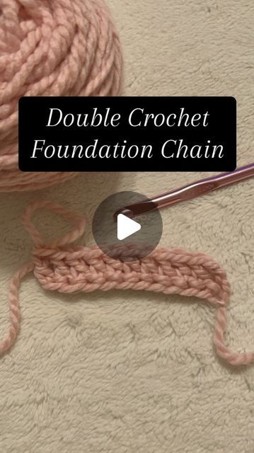 Foundation Half Double Crochet Video, Double Crochet Chain, Foundation Crochet Stitch, Double Chain Crochet Tutorial, Foundation Chain Double Crochet, Foundation Double Crochet Tutorials, How To Do A Double Crochet Stitch, Single Crochet Foundation Chain, Crochet Foundation Stitch