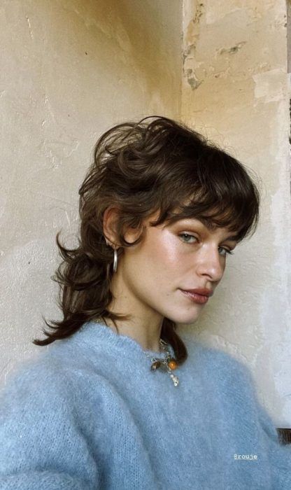 Haircut For Wavy Hair For Women Short, Short Shag Hairstyles Wavy Hair, Womens Shaggy Mullet, Shag Hairstyles Short Medium, Shaggy Short Hair Mullet, Mullet Wavy Hairstyle Women, Long Mullet Hairstyle Women Thick Hair, Short Witchy Haircuts, Shag Haircut With Undercut