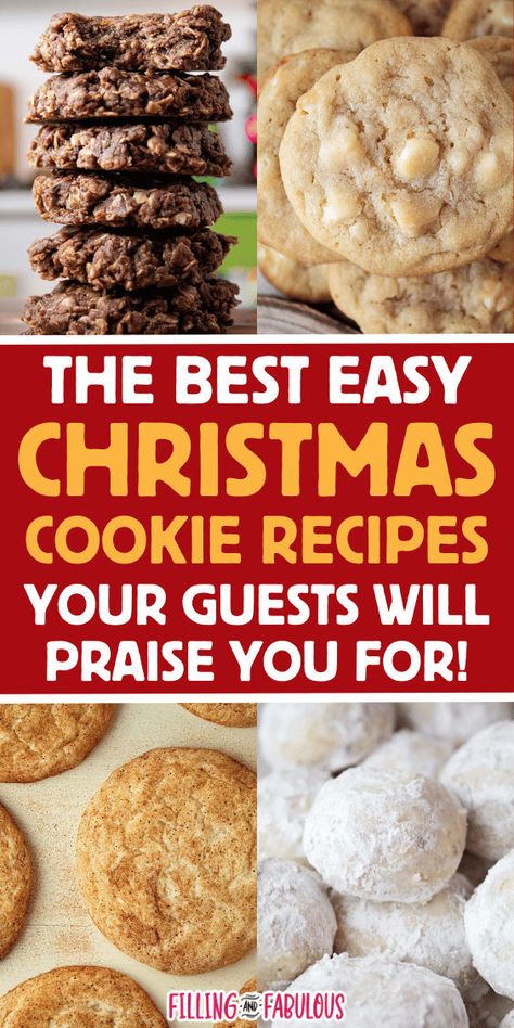 If you're looking for the best Christmas cookies, I'm sharing my best Christmas cookie recipes! No-bake cookies, white chocolate macadamia nut cookies, snickerdoodle cookies, snowball cookies, peanut butter cookies, double chocolate chip cookies, and so many more! Great for cookie exchanges, Christmas parties, and Christmas desserts. Xmas Cookies Recipe, The Best Christmas Cookies Ever, Top 5 Christmas Cookies, Crunchy Christmas Cookies, Easy Good Cookie Recipes, Rolled Christmas Cookies Recipes, Christmas Treats Not Cookies, Popular Christmas Cookies Recipes, Best Christmas Cookie Recipes Ever