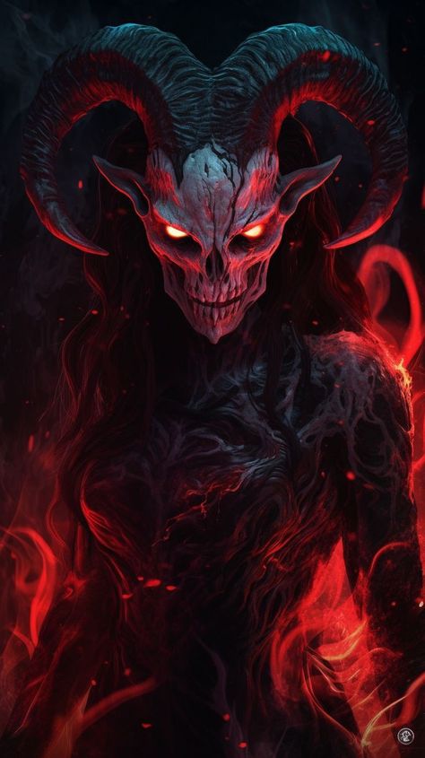 Fantasy Evil Creature, Demon Monster Art, Dark Demon Art, Demon Art Dark, Fantasy Demon Art, Demon Character Art, Demon Dnd, Demons Wallpaper, Demon With Horns