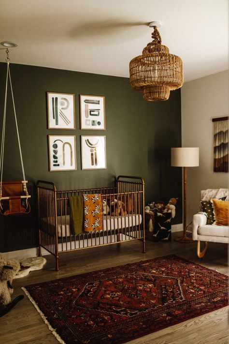 Remy's Nursery | Premo Home – Hunter Premo Nuetral Pallete Nursery Woodland, Nursery Vintage Wallpaper, Ghibli Nursery, Wildlife Nursery, Botanical Nursery, Hunter Premo, Fish Hatchery, Baby Nursery Inspiration, Baby Bug