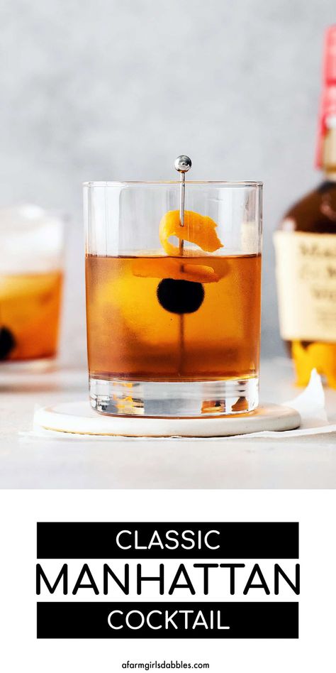 Manhatten Cocktail, Perfect Manhattan Cocktail, Manhattan Drink, Classic Manhattan Cocktail, Manhattan Cocktail Recipe, Bartender Recipes, Vermouth Cocktail, Manhattan Recipe, Manhattan Cocktail