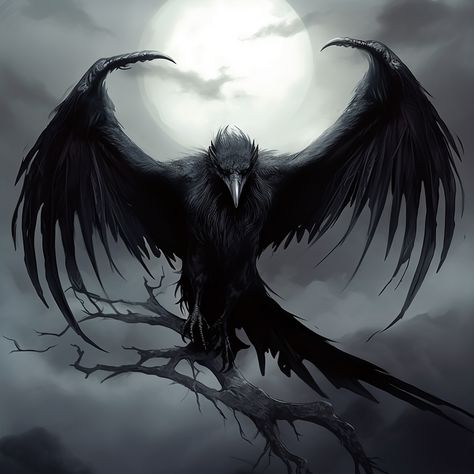 Giant Crow Fantasy Art, White Crow Aesthetic, Raven Bird Aesthetic, Crow Fantasy Art, Crow Art Dark, Raven Fantasy Art, Raven Art Dark, Raven Character Design, Crow Monster