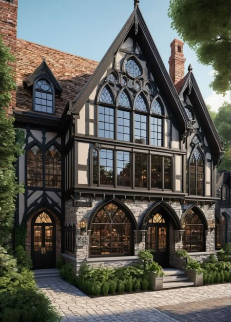 Switzerland Style, Castle House Plans, Gothic Cottage, Small Cabin Plans, Sims Home, Modern Tudor, Awesome Houses, Castle Home, Small Cottage Homes