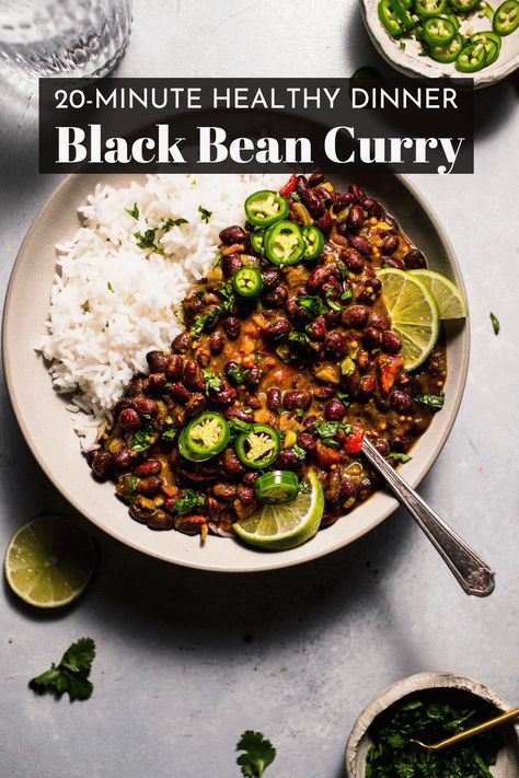 Black Bean Vegetarian Recipes, Leftover Black Beans, Leftover Coconut Milk Recipes, Canned Black Bean Recipes Easy, Black Bean Vegan Recipes, Canned Black Bean Recipes, Black Bean Curry, Black Bean Bowls, Bean Curry Recipe