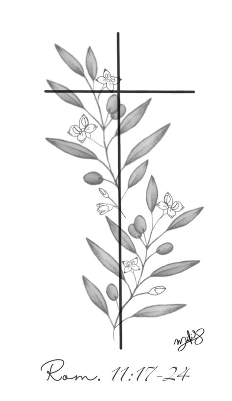 Cross And Olive Branch Tattoo, Cross Olive Branch Tattoo, Christian Olive Branch Tattoo, Cross With Olive Branch Tattoo, P31 Woman, Olive Tree Tattoos, Western Tattoo, Olive Branch Tattoo, Cross Tattoos For Women