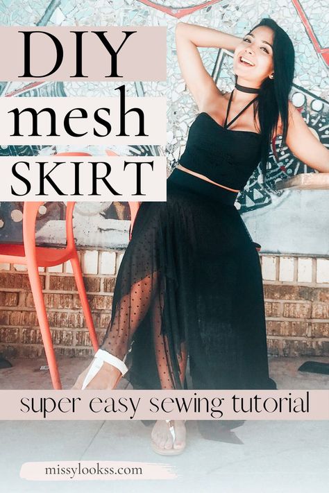 DIY skirt sewing tutorial Mesh Skirt Outfit Ideas, Square Circle Skirt, Diy Coverup, Mesh Skirt Outfit, Circle Skirt Tutorial, Handkerchief Hem Skirt, Handkerchief Skirt, Easy Diy Clothes, Mesh Cover Up