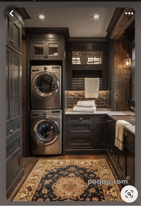 Washer And Dryer Aesthetic, Dark Laundry Room, Big Laundry Room, Laundry Room Closet Ideas, Room Closet Ideas, Laundry Quotes, Laundry Room Decor Ideas, Pantry Laundry Room, Dream Laundry Room