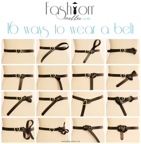 How to wear a #belt in many different ways. Come indossare una #cintura in tanti modi diversi. Pic #tutorial by @fashionsnobber. #fashion #tips #style How To Style Long Belt, Different Belt Styles, Styling A Belt, How To Style A Belt With A Dress, How To Wear Belt Without Belt Loop, Belts For Women How To Wear, How To Style Belts, How To Style A Belt, How To Wear A Belt