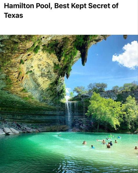 Hamilton Pool Preserve, Austin Trip, Underground River, Hamilton Pool, Texas Destinations, Green Pool, Instagram Plan, Texas Hills, Business Book