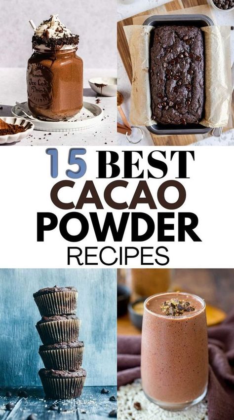 100% Cacao Recipes, Coco Powder Recipes, Cocoa Powder Desserts, Cacao Butter Recipes, Cacao Powder Benefits, Cacao Powder Recipe, Cacao Nibs Recipes, Healthy Cocoa, Cacao Benefits