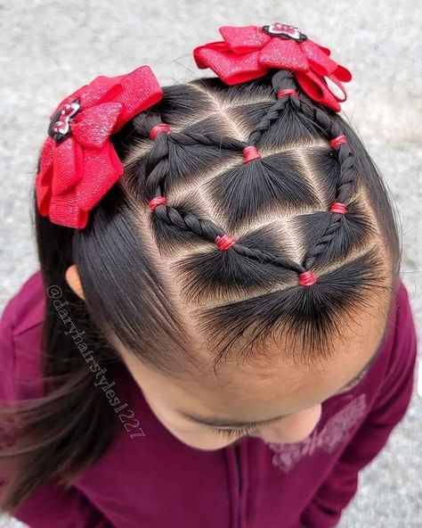 Toddler Hairstyles Girl Valentines Day, Valentine Toddler Hairstyles, Heart Toddler Hair, Valentines Toddler Hairstyles, Heart Braided Hairstyles For Kids, Toddler Valentines Hairstyles, New Years Hair Ideas, Mexican Hairstyles For Kids, Easy Valentines Hairstyles For Kids