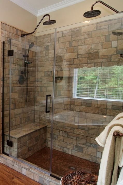 Walk In Shower Ideas With 2 Shower Heads, Shower Head Ideas Master Bath, Large Shower Ideas Master Bath Farmhouse, Walk In Shower With Multiple Heads, Walk In Shower For Two, Double Sided Shower Master Bath, Farmhouse Shower Head, Rain Shower Heads, Showers With Two Shower Heads