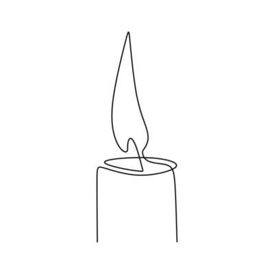 Candle Art Drawing, Candle Tattoo Design, One Continuous Line Drawing, Melting Candle, Candle Logo Design, Candle Illustration, Candle Drawing, Candle Logo, Candle Tattoo