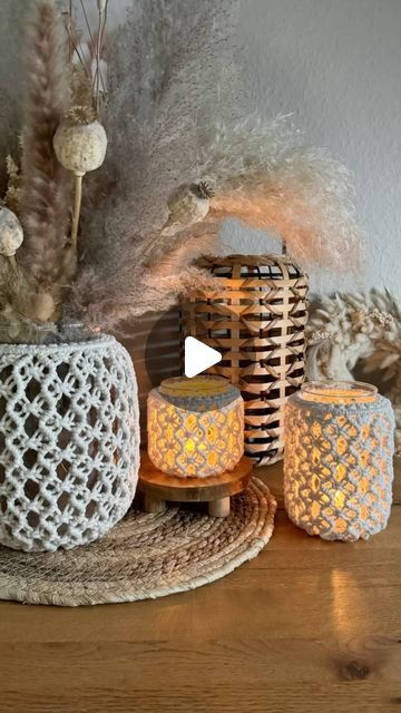 Macrame Candle Jar, Mason Jar Macrame, Macrame Jars, Macrame Lantern, Macrame Candle Holder, Handmade Tutorial, Tutorial Macramé, Makramee Diy, Instagram Tutorial