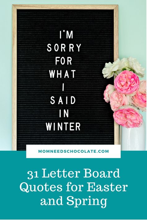 Enjoy this helpful lost of 31 Letter Board Quotes for Easter and Spring! Everything from funny spring quotes to fun Easter letter board ideas and more. #Easter #spring #quotes #letterboard Letter Board Easter Funny, March Felt Board Quotes Funny, Spring Quote, Spring Sayings, Easter Felt Board Quotes, Spring Puns Letterboard, St Patrick’s Day Message Board, Friendship Letter, Good Morning Letter