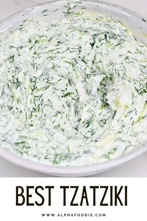 How to make authentic Greek tzatziki sauce with just 6 ingredients and a few minutes of hands-on prep. This homemade tzatziki I perfect for serving as an appetizer, dip, side, and sauce (the perfect gyro sauce!) and is a healthy, gluten-free, low-carb option. I've also included a vegan tzatziki sauce method too! Homemade Taziki Sauce, Gyro Sauce, Gyro Recipes, Taziki Sauce, Greek Tzatziki Recipe, Greek Tzatziki Sauce, Greek Sauce, Greek Tzatziki, Tzatziki Sauce Recipe