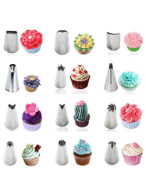 Nozzles And Their Designs, Cake Nozzles, Decorating For Beginners, Decorating With Flowers, Baking Logo Design, Icing Nozzles, Piping Nozzles, Cupcake Decorating Tips, Icing Piping Nozzles