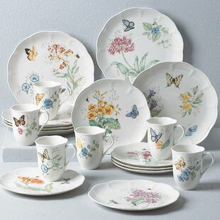 Crockery Set, Lenox Butterfly Meadow, Butterfly Meadow, Vase Deco, Plates And Cups, China Dinnerware Sets, Dinner Wear, Dining Ware, China Patterns