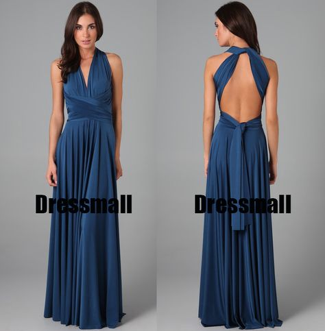 Elegant open back style Infinity Wrap Dress Styles, Blue Infinity Dress, Convertible Dress Styles, Infinity Dress Ways To Wear, Infinity Dress Styles, Infinity Wrap Dresses, Multiway Dress, Wrap Dress Styles, Infinity Wrap