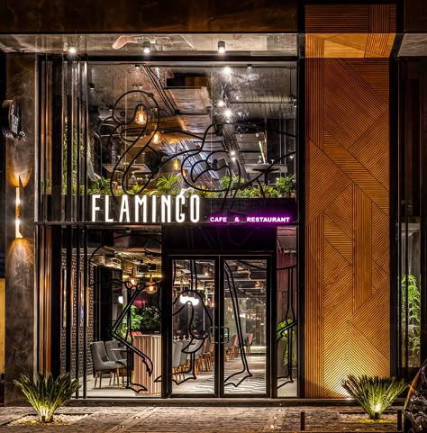 FLAMINGIO CAFE & RESTAURANT on Behance Restaurant Facade, Restaurant Exterior Design, Coffee Shop Concept, Restaurant Layout, Handmade Furniture Design, Restaurant Exterior, Bakery Design Interior, Luxury Exterior, Cafe And Restaurant