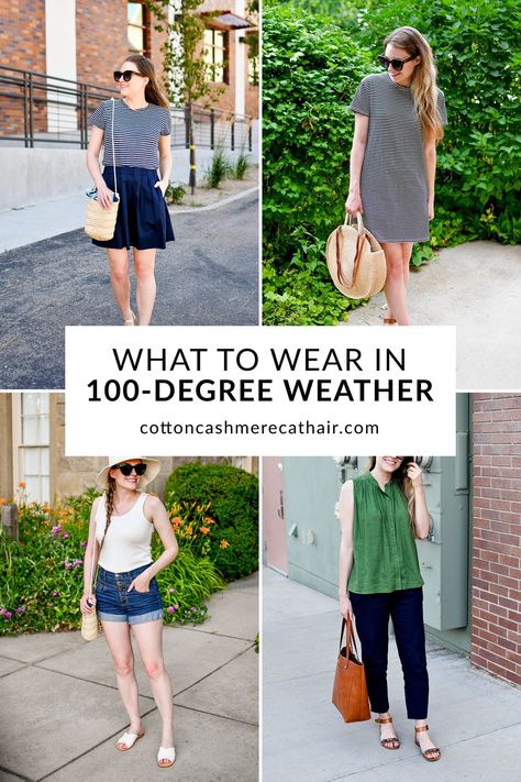 As a life-long Idahoan, I'm used to dressing for 100-degree weather! If you're new to triple digit heat, check out this post to learn what to wear in 100-degree weather plus find 12 outfit ideas to wear when it's 100°F outside. 100 Degree Weather Outfits, Places To Visit In Idaho, Dressy Outfit Ideas, Casual Outfits For Spring, Things To Do In Idaho, Work Sandals, Business Casual Outfit Ideas, Southern Idaho, Outfit Ideas For Work