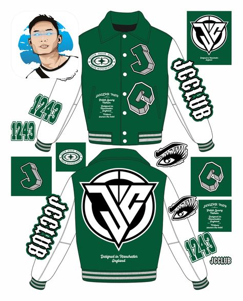 Varsity jacket collar design . Source files and separate files. Order design dm me now @ardimaspanji_ or visit my link bio Instagram Collage Jacket, Varsity Design, Jacket Collar, Canvas Learning, Order Design, Graffiti Drawing, Instagram Bio, Collar Designs, Jacket Design